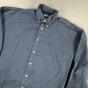 Polo Ralph Lauren Yarmouth Shirt Mens 2XL Blue Cotton Long Sleeve Button Down